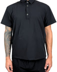 BLACK NYLON POLO