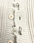 CREAM BROKEN CARDIGAN