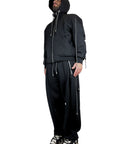 BLACK SUIT MULTI-LACE HOODIE