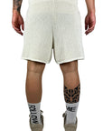 BEIGE PERFORATED SHORTS