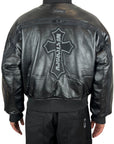 ECO LEATHER BLACK BOMBER