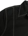 BLACK SHIRT WHITE STITCHING