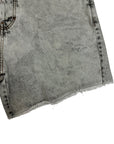 FRINGED DENIM GREY SHORTS