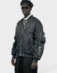 BLACK NYLON BOMBER