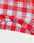 RHINESTONE FLANNEL SLEEVELESS RED