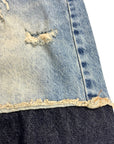 DOUBLE FABRIC AND WASH BLUE BAGGY
