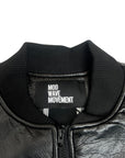 ECO LEATHER BLACK BOMBER