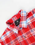 RHINESTONE FLANNEL SLEEVELESS RED