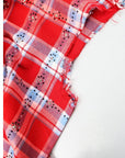 RHINESTONE FLANNEL SLEEVELESS RED