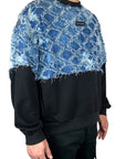 HALF DENIM CREWNECK