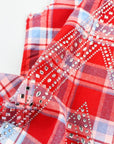 RHINESTONE FLANNEL SLEEVELESS RED