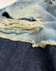 DOUBLE FABRIC AND WASH BLUE BAGGY