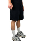 BLACK PERFORATED SHORTS