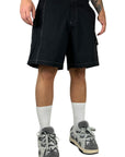 BLACK SHORTS WHITE STITCHING