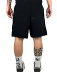 BLACK PERFORATED SHORTS