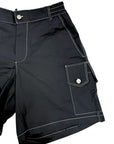 BLACK SHORTS WHITE STITCHING