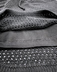 BLACK PERFORATED SHORTS