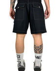 BLACK SHORTS WHITE STITCHING