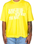 YELLOW WASHED CROPPED TEE