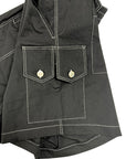 BLACK SHORTS WHITE STITCHING