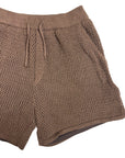 BROWN PERFORATED SHORTS