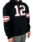12 COLLEGE BLACK HOODIE