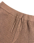 BROWN PERFORATED SHORTS