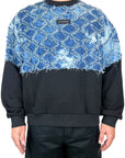 HALF DENIM CREWNECK