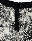 BLACK RUBBER FLOWERS PANTS