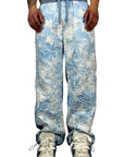 LIGHT BLUE RUBBER FLOWERS PANTS