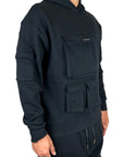 BLACK CARGO HOODIE