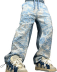 LIGHT BLUE RUBBER FLOWERS PANTS