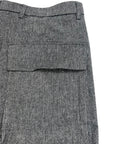 GREY WOOL MIXED CARGO PANTS