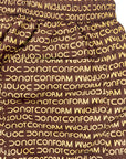 BROWN LOGOED SWIMSUIT