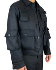 BLACK CARGO JACKET