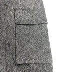 GREY WOOL MIXED CARGO PANTS