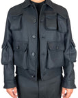 BLACK CARGO JACKET