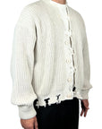 CREAM BROKEN CARDIGAN