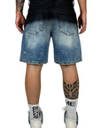 BLUE SHORTS WITH BLACK PLATING