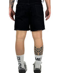 REPEATED CUTS SHORTS BLACK