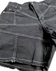 REPEATED CUTS SHORTS BLACK