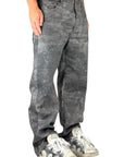 BLACK CAMOUFLAGE DENIM BAGGY