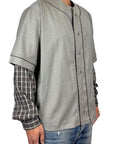 BEIGE BASEBALL JERSEY SHIRT