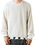 CREAM BROKEN SWEATER