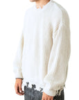 CREAM BROKEN SWEATER
