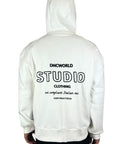 STUDIO DNC PRINT WHITE ZIP SWEATSHIRT
