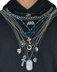 BLACK HOODIE EMBROIDERED CHAINS