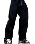 BLACK SUIT PANTS MULTI-LACE