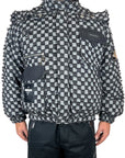 RIPPPED CHECK GREY BOMBER