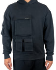 BLACK CARGO HOODIE